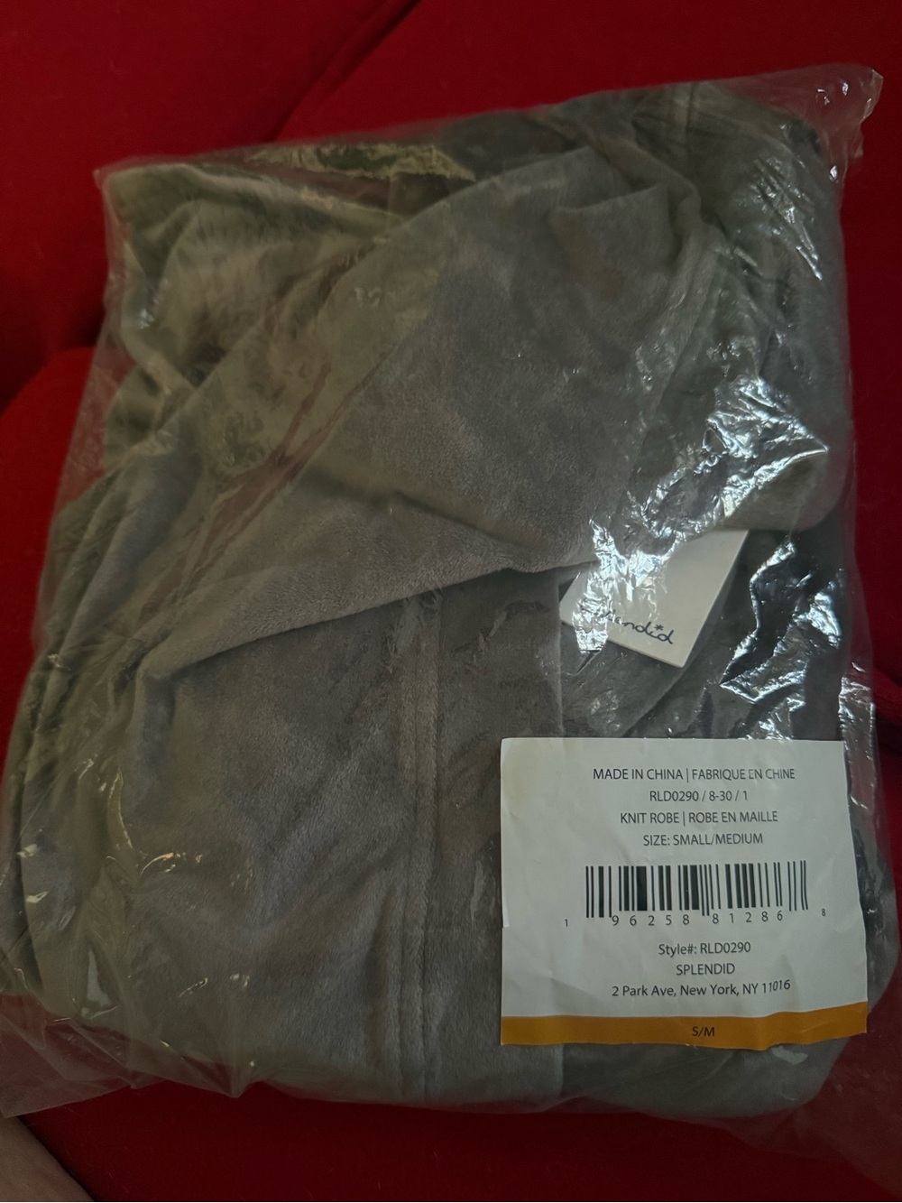 Gray Velvet Robe - Women's Wrap Lounge Robe - Picture 3 of 3